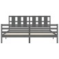 vidaXL Giroletto con Testiera Grigio 200x200 cm in Legno Massello vidaXL Giroletto con Testiera Grigio 200x200 cm in Legno Massello