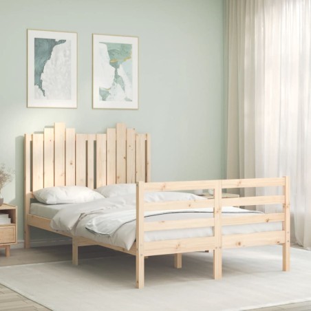 vidaXL Giroletto con Testiera 4FT Small Double in Legno Massello