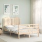 vidaXL Giroletto con Testiera 4FT Small Double in Legno Massello vidaXL Giroletto con Testiera 4FT Small Double in Legno Massello