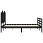 vidaXL Giroletto con Testiera Nero 140x190 cm in Legno Massello vidaXL Giroletto con Testiera Nero 140x190 cm in Legno Massello