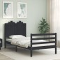 vidaXL Giroletto con Testiera Nero 90x200 cm in Legno Massello vidaXL Giroletto con Testiera Nero 90x200 cm in Legno Massello