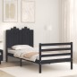 vidaXL Giroletto con Testiera Nero 90x200 cm in Legno Massello vidaXL Giroletto con Testiera Nero 90x200 cm in Legno Massello