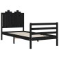 vidaXL Giroletto con Testiera Nero 90x200 cm in Legno Massello vidaXL Giroletto con Testiera Nero 90x200 cm in Legno Massello