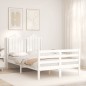 vidaXL Giroletto con Testiera Bianco 120x200 cm in Legno Massello vidaXL Giroletto con Testiera Bianco 120x200 cm in Legno Massello