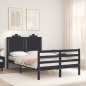 vidaXL Giroletto con Testiera Nero 120x200 cm in Legno Massello vidaXL Giroletto con Testiera Nero 120x200 cm in Legno Massello