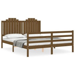 vidaXL Giroletto con Testiera Miele 5FT King Size in Legno Massello