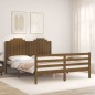 vidaXL Giroletto con Testiera Miele 5FT King Size in Legno Massello
