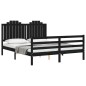 vidaXL Giroletto con Testiera Nero 5FT King Size in Legno Massello vidaXL Giroletto con Testiera Nero 5FT King Size in Legno Massello