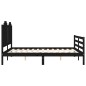 vidaXL Giroletto con Testiera Nero 5FT King Size in Legno Massello vidaXL Giroletto con Testiera Nero 5FT King Size in Legno Massello