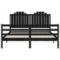 vidaXL Giroletto con Testiera Nero 5FT King Size in Legno Massello vidaXL Giroletto con Testiera Nero 5FT King Size in Legno Massello
