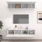 Mobili TV 4 pz Bianco Lucido 80x30x30 cm in Legno Multistrato