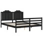 vidaXL Giroletto con Testiera Nero 160x200 cm Legno Massello