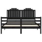 vidaXL Giroletto con Testiera Nero 160x200 cm Legno Massello