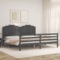 vidaXL Giroletto con Testiera Grigio 200x200 cm in Legno Massello vidaXL Giroletto con Testiera Grigio 200x200 cm in Legno Massello