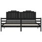 vidaXL Giroletto con Testiera Nero 200x200 cm in Legno Massello vidaXL Giroletto con Testiera Nero 200x200 cm in Legno Massello