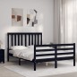 vidaXL Giroletto con Testiera Nero 4FT Small Double in Legno Massello vidaXL Giroletto con Testiera Nero 4FT Small Double in Legno Massello