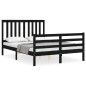 vidaXL Giroletto con Testiera Nero 4FT Small Double in Legno Massello vidaXL Giroletto con Testiera Nero 4FT Small Double in Legno Massello