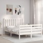 vidaXL Giroletto con Testiera Bianco 140x190 cm in Legno Massello vidaXL Giroletto con Testiera Bianco 140x190 cm in Legno Massello