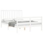 vidaXL Giroletto con Testiera Bianco 140x190 cm in Legno Massello vidaXL Giroletto con Testiera Bianco 140x190 cm in Legno Massello
