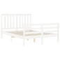 vidaXL Giroletto con Testiera Bianco 140x190 cm in Legno Massello vidaXL Giroletto con Testiera Bianco 140x190 cm in Legno Massello