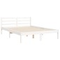 vidaXL Giroletto con Testiera Bianco 140x190 cm in Legno Massello vidaXL Giroletto con Testiera Bianco 140x190 cm in Legno Massello
