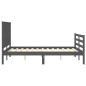 vidaXL Giroletto con Testiera Grigio 140x190 cm in Legno Massello vidaXL Giroletto con Testiera Grigio 140x190 cm in Legno Massello