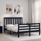 vidaXL Giroletto con Testiera Nero 140x190 cm in Legno Massello vidaXL Giroletto con Testiera Nero 140x190 cm in Legno Massello