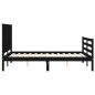 vidaXL Giroletto con Testiera Nero 140x190 cm in Legno Massello vidaXL Giroletto con Testiera Nero 140x190 cm in Legno Massello