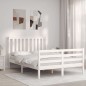 vidaXL Giroletto con Testiera Bianco 140x200 cm in Legno Massello vidaXL Giroletto con Testiera Bianco 140x200 cm in Legno Massello