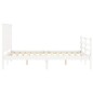 vidaXL Giroletto con Testiera Bianco 140x200 cm in Legno Massello vidaXL Giroletto con Testiera Bianco 140x200 cm in Legno Massello