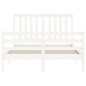 vidaXL Giroletto con Testiera Bianco 140x200 cm in Legno Massello vidaXL Giroletto con Testiera Bianco 140x200 cm in Legno Massello