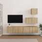 Set di Mobili Porta TV 4 pz Rovere Sonoma in Legno Multistrato Set di Mobili Porta TV 4 pz Rovere Sonoma in Legno Multistrato