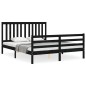 vidaXL Giroletto con Testiera Nero 5FT King Size in Legno Massello vidaXL Giroletto con Testiera Nero 5FT King Size in Legno Massello