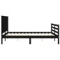 vidaXL Giroletto con Testiera Nero 5FT King Size in Legno Massello vidaXL Giroletto con Testiera Nero 5FT King Size in Legno Massello