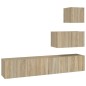 Set di Mobili Porta TV 4 pz Rovere Sonoma in Legno Multistrato Set di Mobili Porta TV 4 pz Rovere Sonoma in Legno Multistrato