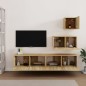 Set di Mobili Porta TV 4 pz Rovere Sonoma in Legno Multistrato Set di Mobili Porta TV 4 pz Rovere Sonoma in Legno Multistrato
