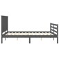 vidaXL Giroletto con Testiera Grigio 160x200 cm Legno Massello vidaXL Giroletto con Testiera Grigio 160x200 cm Legno Massello