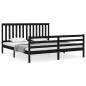 vidaXL Giroletto con Testiera Nero 6FT Super King in Legno Massello vidaXL Giroletto con Testiera Nero 6FT Super King in Legno Massello