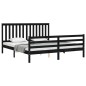 vidaXL Giroletto con Testiera Nero 6FT Super King in Legno Massello vidaXL Giroletto con Testiera Nero 6FT Super King in Legno Massello
