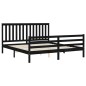 vidaXL Giroletto con Testiera Nero 6FT Super King in Legno Massello vidaXL Giroletto con Testiera Nero 6FT Super King in Legno Massello