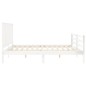 vidaXL Giroletto con Testiera Bianco 200x200 cm in Legno Massello vidaXL Giroletto con Testiera Bianco 200x200 cm in Legno Massello