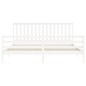 vidaXL Giroletto con Testiera Bianco 200x200 cm in Legno Massello vidaXL Giroletto con Testiera Bianco 200x200 cm in Legno Massello