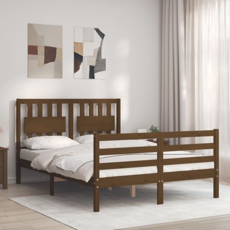 vidaXL Giroletto con Testiera Miele 4FT Small Double in Legno Massello