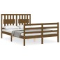 vidaXL Giroletto con Testiera Miele 4FT Small Double in Legno Massello vidaXL Giroletto con Testiera Miele 4FT Small Double in Legno Massello