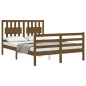 vidaXL Giroletto con Testiera Miele 4FT Small Double in Legno Massello vidaXL Giroletto con Testiera Miele 4FT Small Double in Legno Massello
