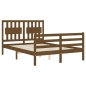 vidaXL Giroletto con Testiera Miele 4FT Small Double in Legno Massello vidaXL Giroletto con Testiera Miele 4FT Small Double in Legno Massello