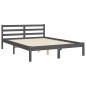 vidaXL Giroletto con Testiera Grigio 140x190 cm in Legno Massello vidaXL Giroletto con Testiera Grigio 140x190 cm in Legno Massello
