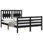 vidaXL Giroletto con Testiera Nero 140x190 cm in Legno Massello