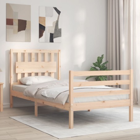 vidaXL Giroletto con Testiera 90x200 cm in Legno Massello