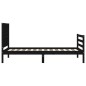 vidaXL Giroletto con Testiera Nero 90x200 cm in Legno Massello vidaXL Giroletto con Testiera Nero 90x200 cm in Legno Massello